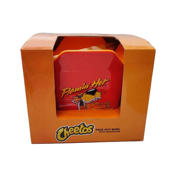 Cheetos "Flamin Hot" Take Out Square Ramen Noodle Bowl + Chopsticks - Picture 1 of 5